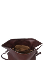 Uploaded open-top detail of brown bag showing interior