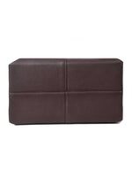 Virella chocolate brown handbag rectangular base with stitched panels