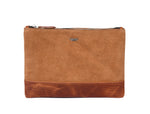 Cabrini Starlit Leather & Suede Zip Pouch – Brown