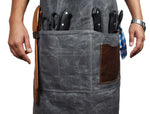 Turin Waxed Canvas Apron - Ash Grey
