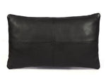 Arizona Leather Pillow Cover - Raven Black - Cabrini - Elegance Perfected