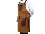 Arucas Suede Apron - Caramel Brown - Cabrini - Elegance Perfected