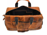 Brooks Upcycled Leather Duffle Bag Caramel- Cabrini - Elegance Perfected