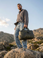 Brooks Upcycled Leather Duffle Bag – Seaweed - Cabrini - Elegance Perfected