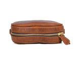 Cabrini Heart - Shaped Leather Crossbody Bag – Brown with Floral Lining - Cabrini - Elegance Perfected