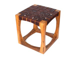 Carolina Teak Wood Stool - Walnut Brown - Cabrini - Elegance Perfected