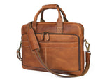 Classic Leather Portfolio Laptop Bag - Professional Work Briefcase - Cabrini - Elegance Perfected