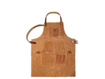 Custom Brown Suede Apron with Leather Strap – Personalized - Cabrini - Elegance Perfected