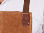 Florence Suede Apron - Chestnut - Cabrini - Elegance Perfected