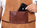 Florence Suede Apron - Chestnut - Cabrini - Elegance Perfected