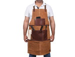 Florence Suede Apron - Chestnut - Cabrini - Elegance Perfected