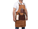 Florence Suede Apron - Chestnut - Cabrini - Elegance Perfected