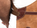 Florence Suede Apron - Chestnut - Cabrini - Elegance Perfected