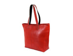 Full Grain Leather Tote Bag Red - Cabrini - Elegance Perfected