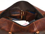 Full Grain Leather Weekender Bag – NY Brown - Cabrini - Elegance Perfected