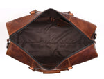 Full Grain Leather Weekender Bag – NY Brown - Cabrini - Elegance Perfected