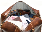 Full Grain Leather Weekender Bag – Penny Brown - Cabrini - Elegance Perfected