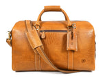 Full Grain Leather Weekender Bag – Sulfur Tan - Cabrini - Elegance Perfected