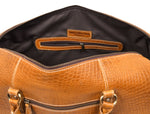 Full Grain Leather Weekender Bag – Sulfur Tan - Cabrini - Elegance Perfected