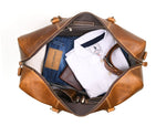 Full Grain Leather Weekender Bag – Tawny Brown - Cabrini - Elegance Perfected