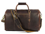 Full Grain Leather Weekender Bag – Walnut Brown - Cabrini - Elegance Perfected
