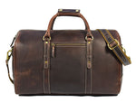 Full Grain Leather Weekender Bag – Walnut Brown - Cabrini - Elegance Perfected