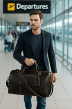Full Grain Leather Weekender Combo – Walnut Brown - Cabrini - Elegance Perfected