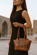 Leather Ladies Shoulder Bag – Everyday Handcrafted Tote - Cabrini - Elegance Perfected
