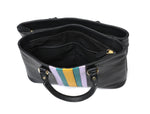 Leather Stripe Hand Bag - Cabrini - Elegance Perfected