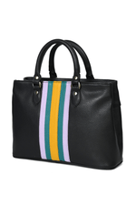 Leather Stripe Hand Bag - Cabrini - Elegance Perfected