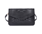 Luxe Noir Quilted Leather Shoulder Clutch - Cabrini - Elegance Perfected