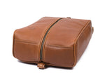 Elegant handcrafted leather shoe bag for secure travel storage