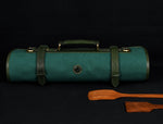 Malaga Canvas Knife Roll – Pine Green | Tool Roll - Up for Chefs - Cabrini - Elegance Perfected