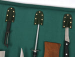 Malaga Canvas Knife Roll – Pine Green | Tool Roll - Up for Chefs - Cabrini - Elegance Perfected