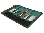 Malaga Canvas Knife Roll – Pine Green | Tool Roll - Up for Chefs - Cabrini - Elegance Perfected
