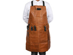 Manresa Leather Apron - Caramel Brown - Cabrini - Elegance Perfected