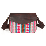 Mexico Saddle Crossbody – Dark Brown Jacquard Edition - Cabrini - Elegance Perfected