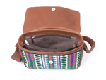 Mexico Saddle Crossbody – Tan Jacquard & Leather Blend - Cabrini - Elegance Perfected