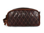 Quilted Leather Toiletry Bag – Brown - Cabrini - Elegance Perfected