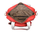 Red Quilted Leather Laptop Tote Bag with Detachable Pouch | Premium Office & Travel Handbag for Women - Cabrini - Elegance Perfected