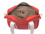 Red Quilted Leather Laptop Tote Bag with Detachable Pouch | Premium Office & Travel Handbag for Women - Cabrini - Elegance Perfected
