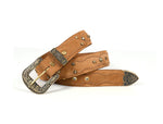 Rustic Chic Leather Belt - Cabrini - Elegance Perfected