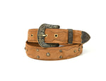 Rustic Chic Leather Belt - Cabrini - Elegance Perfected