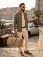 Suede Leather Duffle Bag – Premium Weekender Travel Bag for Men & Women | 18 Inch - Cabrini - Elegance Perfected