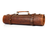 Tan Leather Knife Roll – Handcrafted in Top Grain Leather - Cabrini - Elegance Perfected
