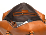 Taranto Leather Weekender Bag - Chestnut - Cabrini - Elegance Perfected