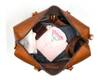 Taranto Leather Weekender Bag - Chestnut - Cabrini - Elegance Perfected