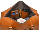Taranto Leather Weekender Bag - Chestnut - Cabrini - Elegance Perfected