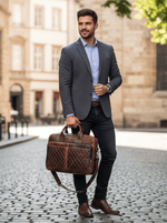 The Executive Quilted Leather Messenger Bag - Cabrini - Elegance Perfected