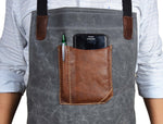 Turin Waxed Canvas Apron - Ash Grey - Cabrini - Elegance Perfected